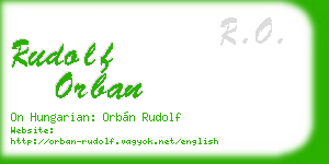 rudolf orban business card